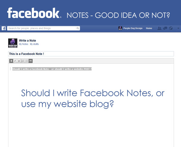 Facebook notes vs website blog