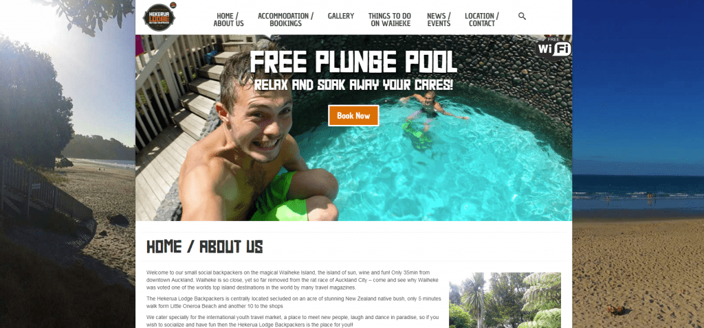 WordPress website design for accommodation backpackers