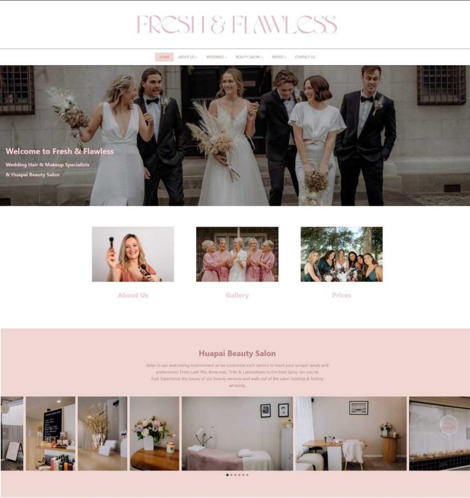beauty spa website design