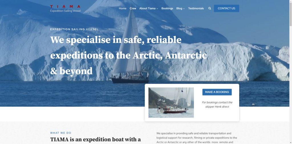 sailing charter website design