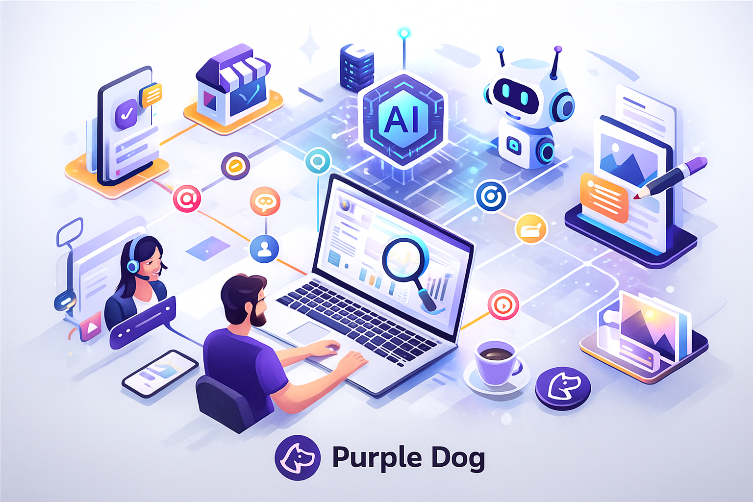 Purple dog and AI